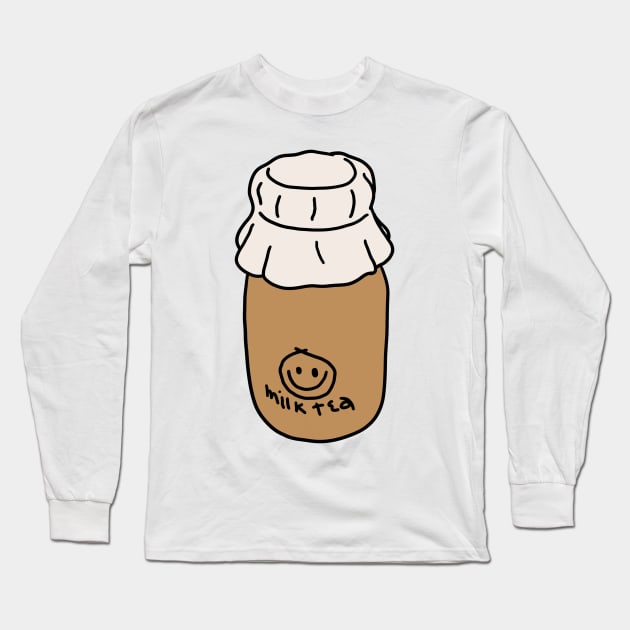 kawaii Milk tea Bottle Long Sleeve T-Shirt by CAFFEIN